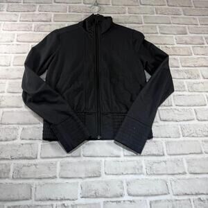 Lululemon‎ Short Bomber Jacket Denim Pattern Women's Size 6 Size Dot Verified